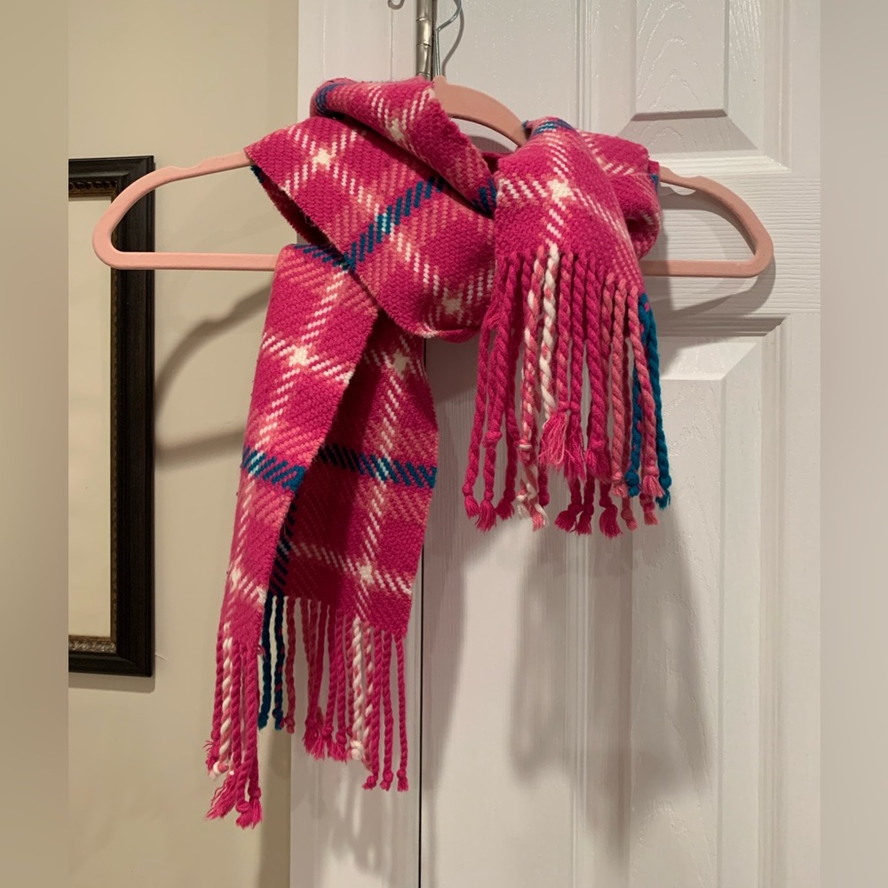 GAP Hot Pink with Blue Scarf